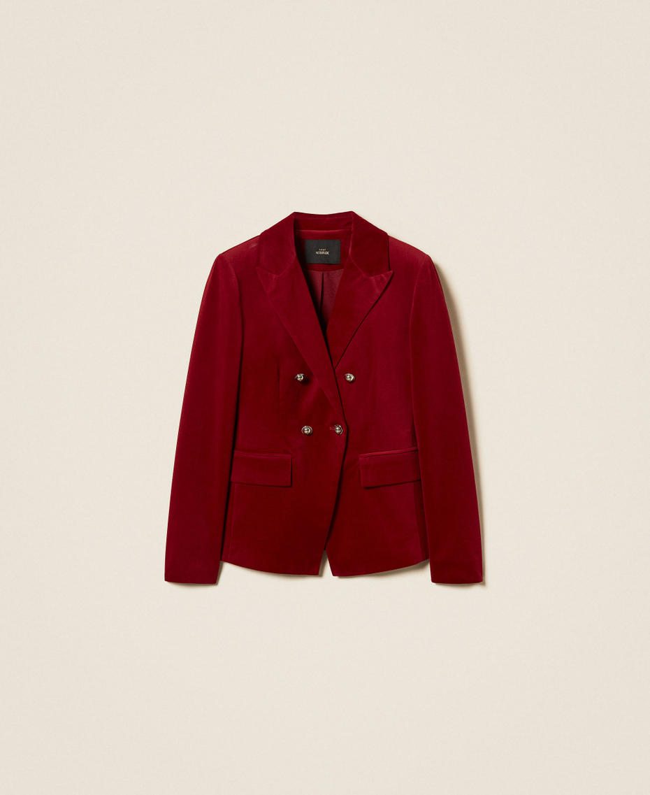 Velvet blazer "Rhubarb" Red Woman 262AP2270_13643_S0