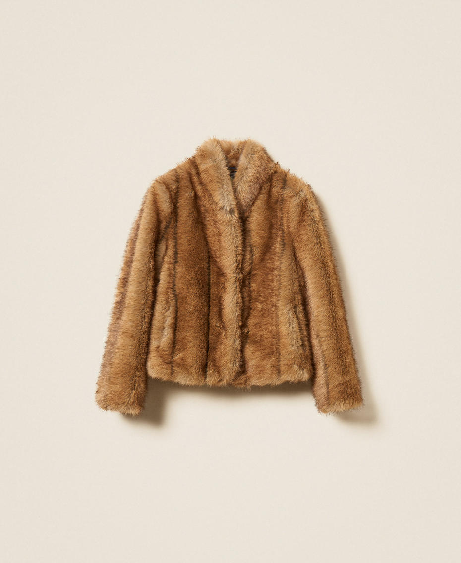 Myfo faux fur jacket Natural Beige "Oak" Woman 262AQ2100_14049_S0
