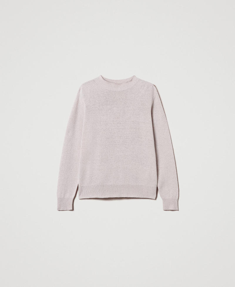 Pullover aus Wolle-Lurex-Mischung Zweifarbig Schneewei&szlig; / Goldenes Lurex Frau 242TT3480_12068_S0