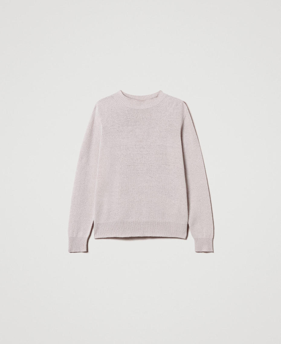 Pullover aus Wolle-Lurex-Mischung Zweifarbig Schneewei&szlig; / Goldenes Lurex Frau 242TT3480_12068_S0