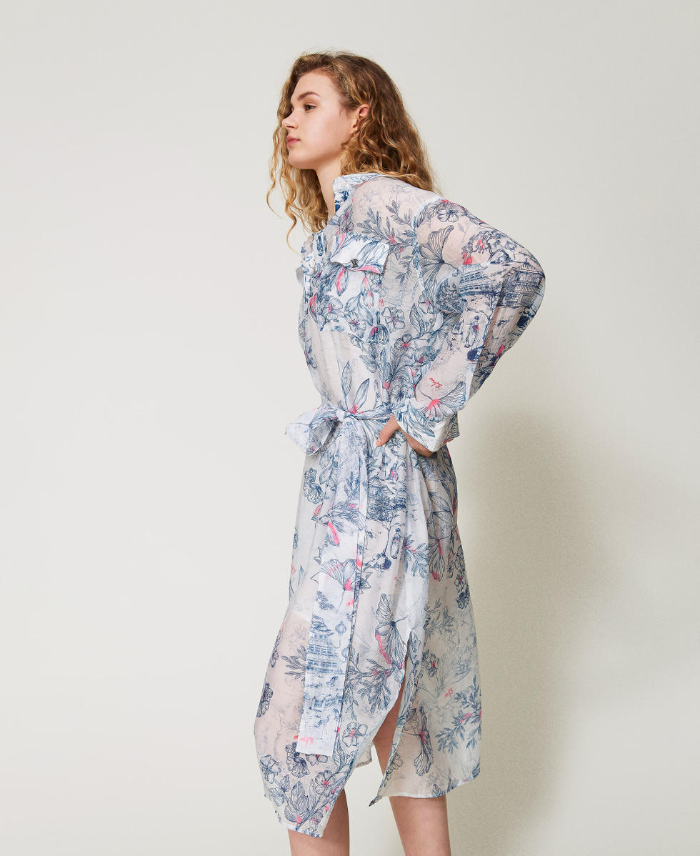 Robe midi MYFO en organza Japonais Toile De Jouy Femme 251AQ2092_12431_02