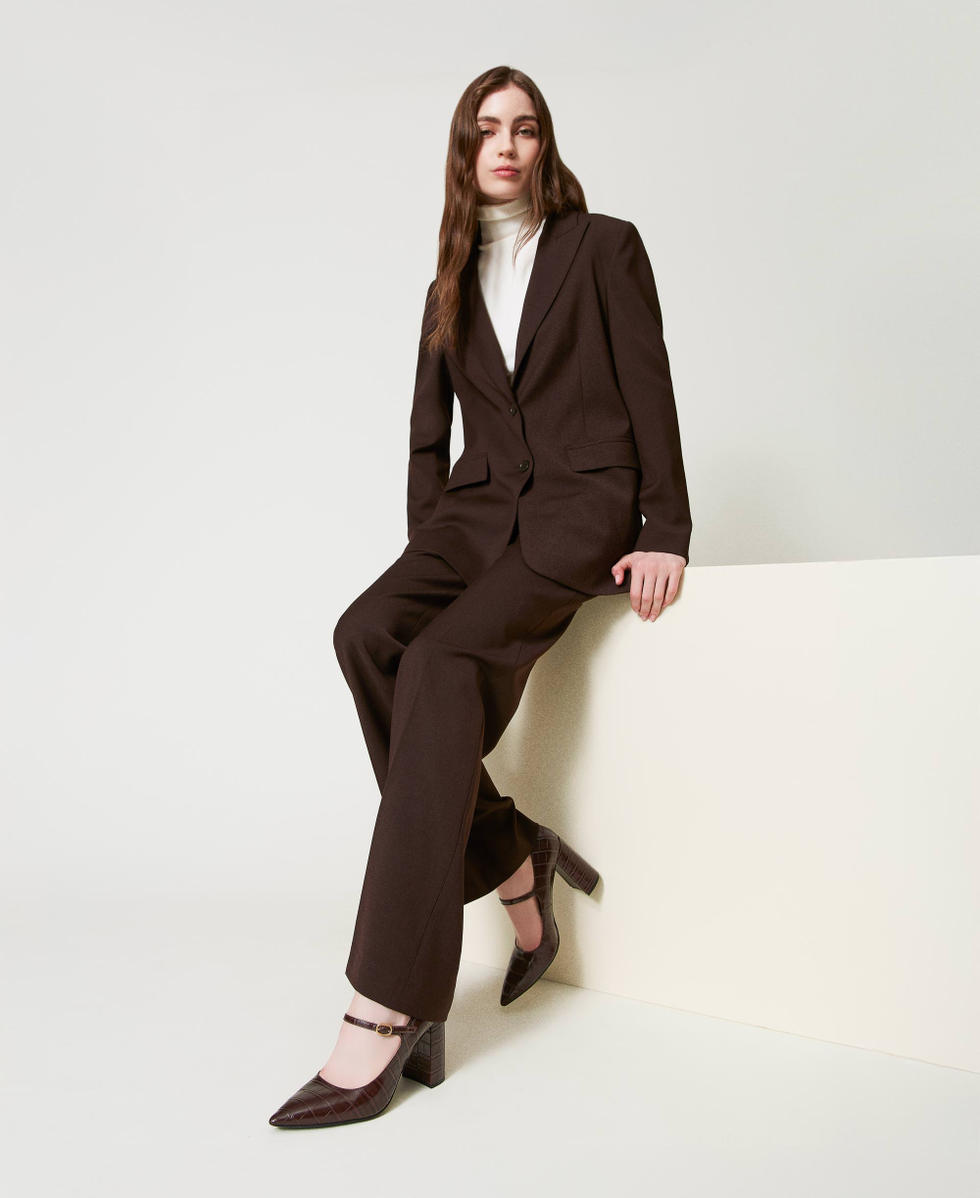 D&eacute;collet&eacute; con stampa cocco Coffee Chocolate Donna 242TGT044_11946_S0