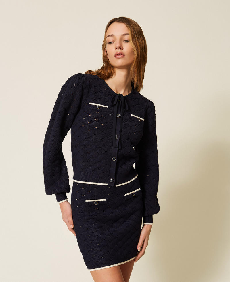 Jacquard cardigan Blue Light Woman 261TP3032_13172_01