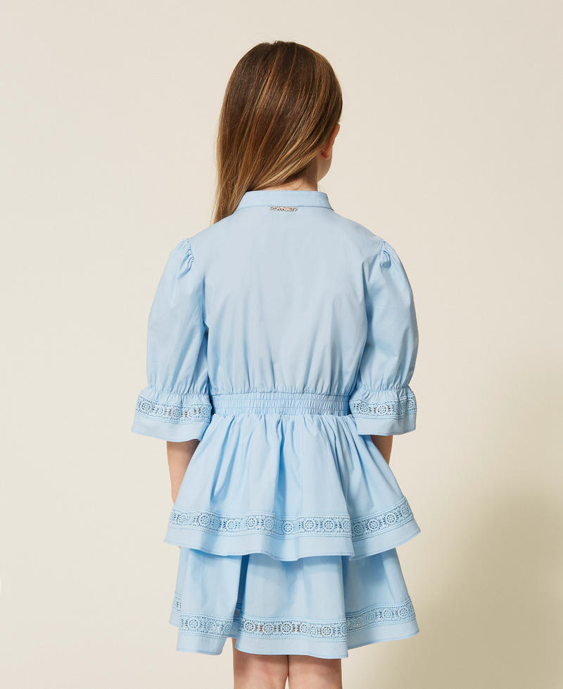 Girls&rsquo; short poplin dress with lace Skyline Girl 261GB2022_04614_03
