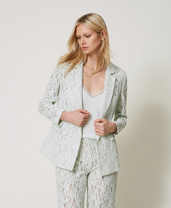 Chaqueta blazer de encaje floral