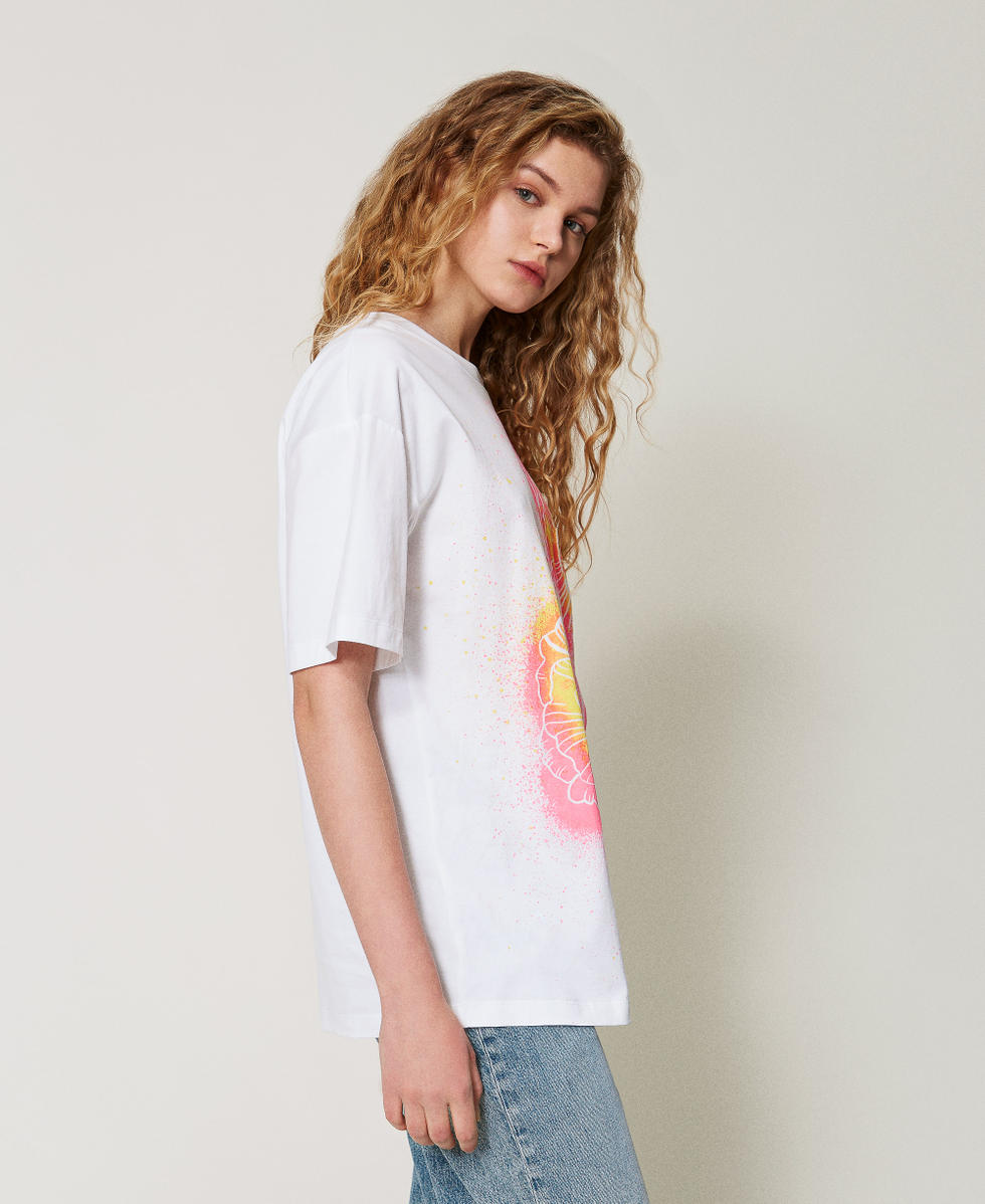 MYFO oversized t-shirt Papers/Flower Print Woman 251AQ2052_12443_02