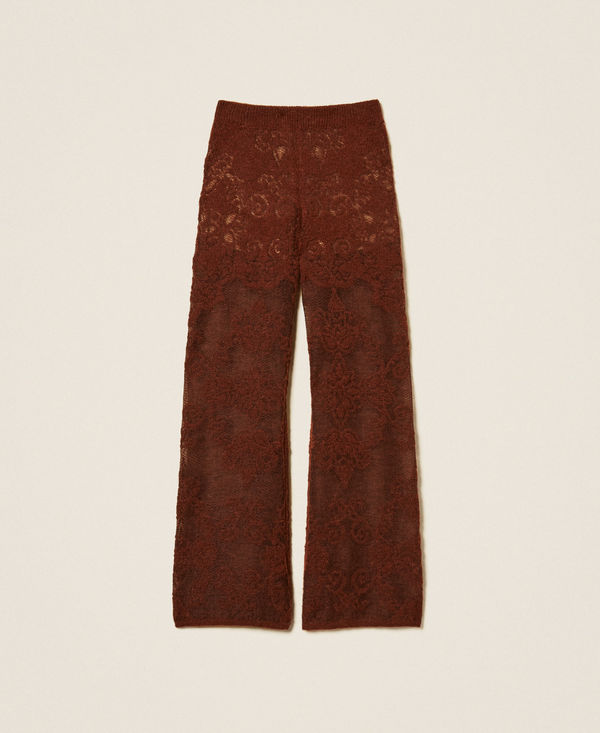 Jacquard alpaca blend knit trousers