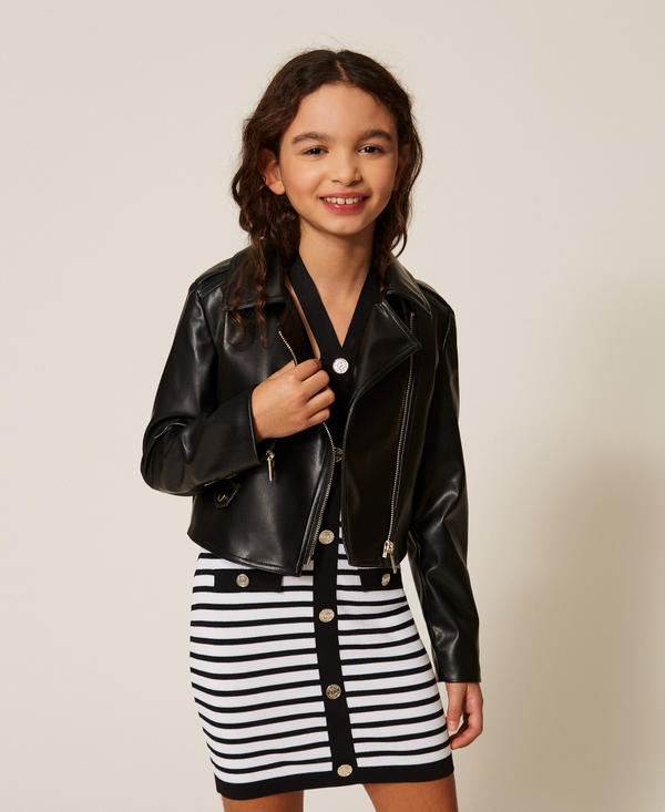 Faux leather biker jacket