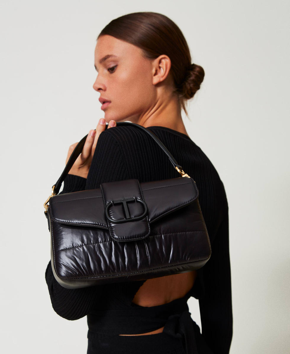 Amie Ski' medium nylon shoulder bag Woman, Black | TWINSET Milano