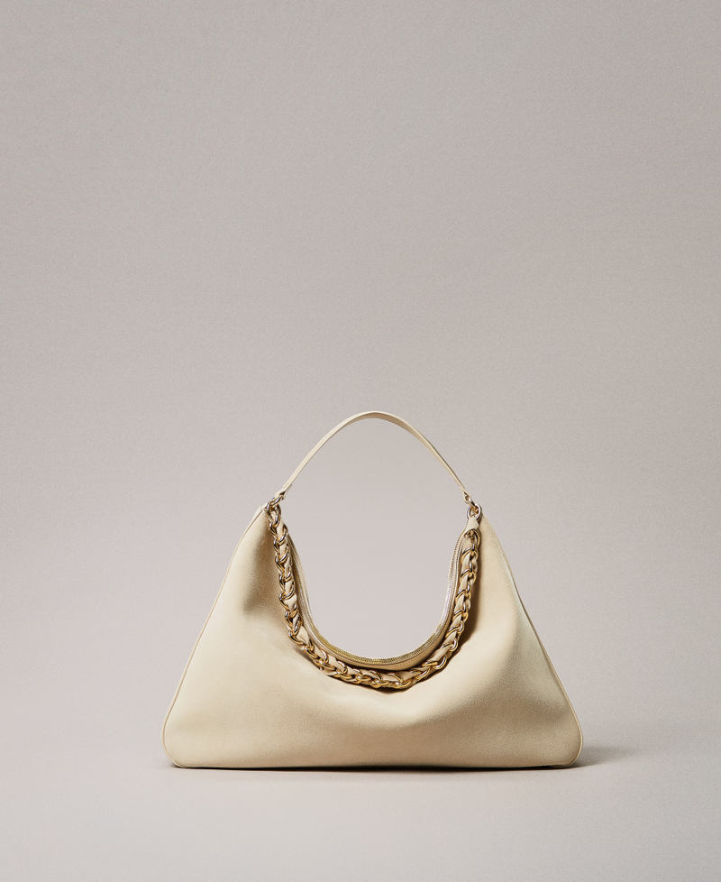 'Liliane' large suede bag "Parchment" Beige Woman 252TS8ECC_07222_PS