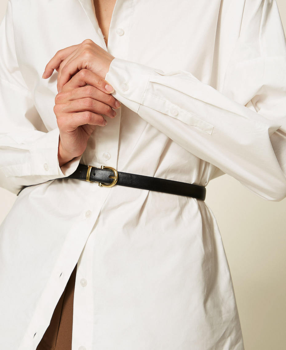 Poplin shirt with belt Off White Woman 262LI2APP_00526_04