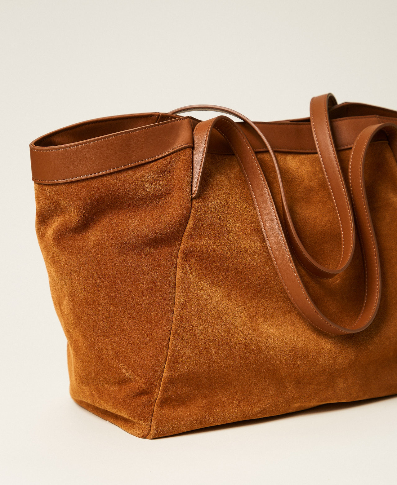 Borsa shopper in suede Marrone "Bubinga Wood" Donna 261TB7100_11061_03