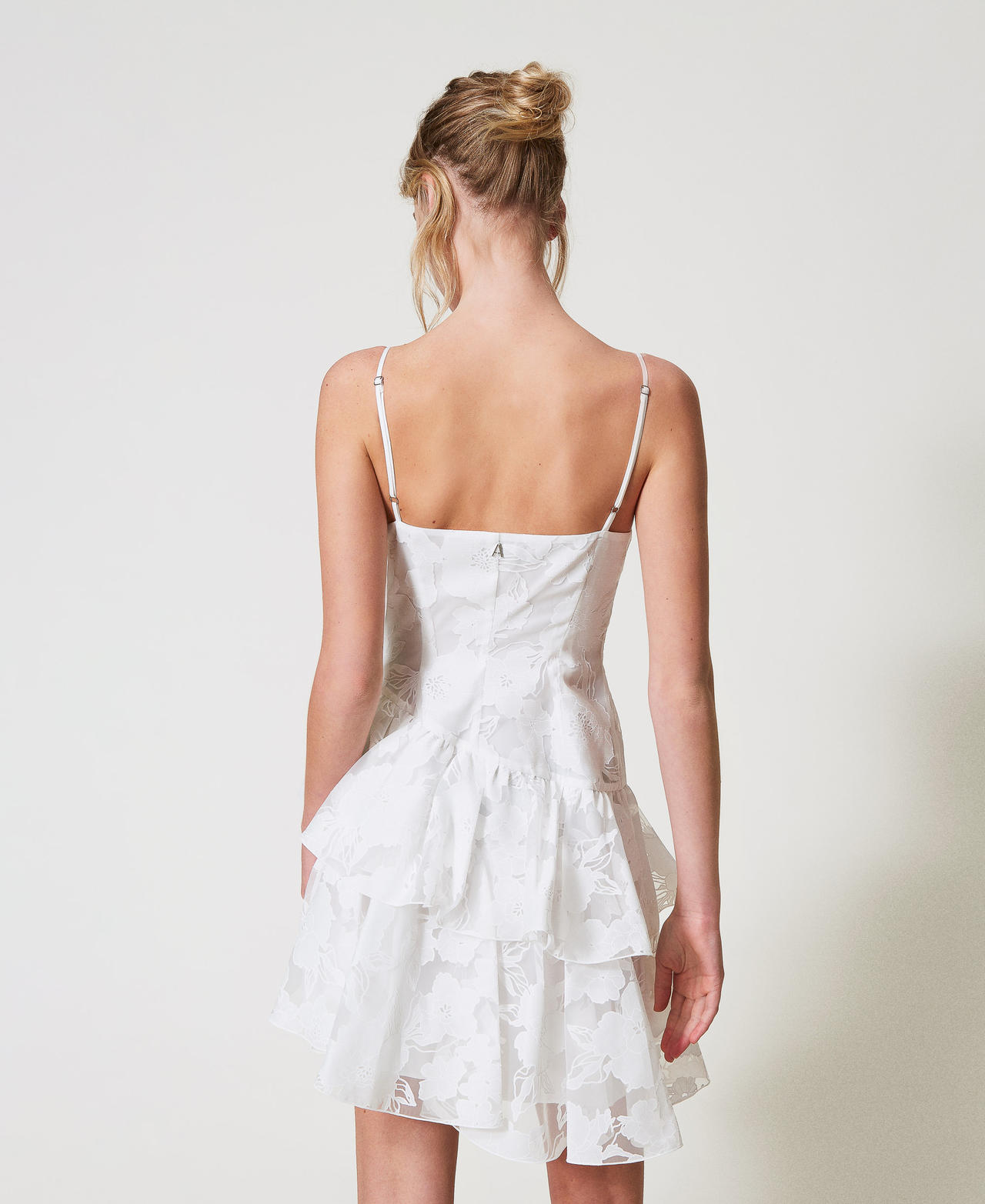 Short fil coup&eacute; organza dress "Papers" White Woman 251AP2410_00840_02