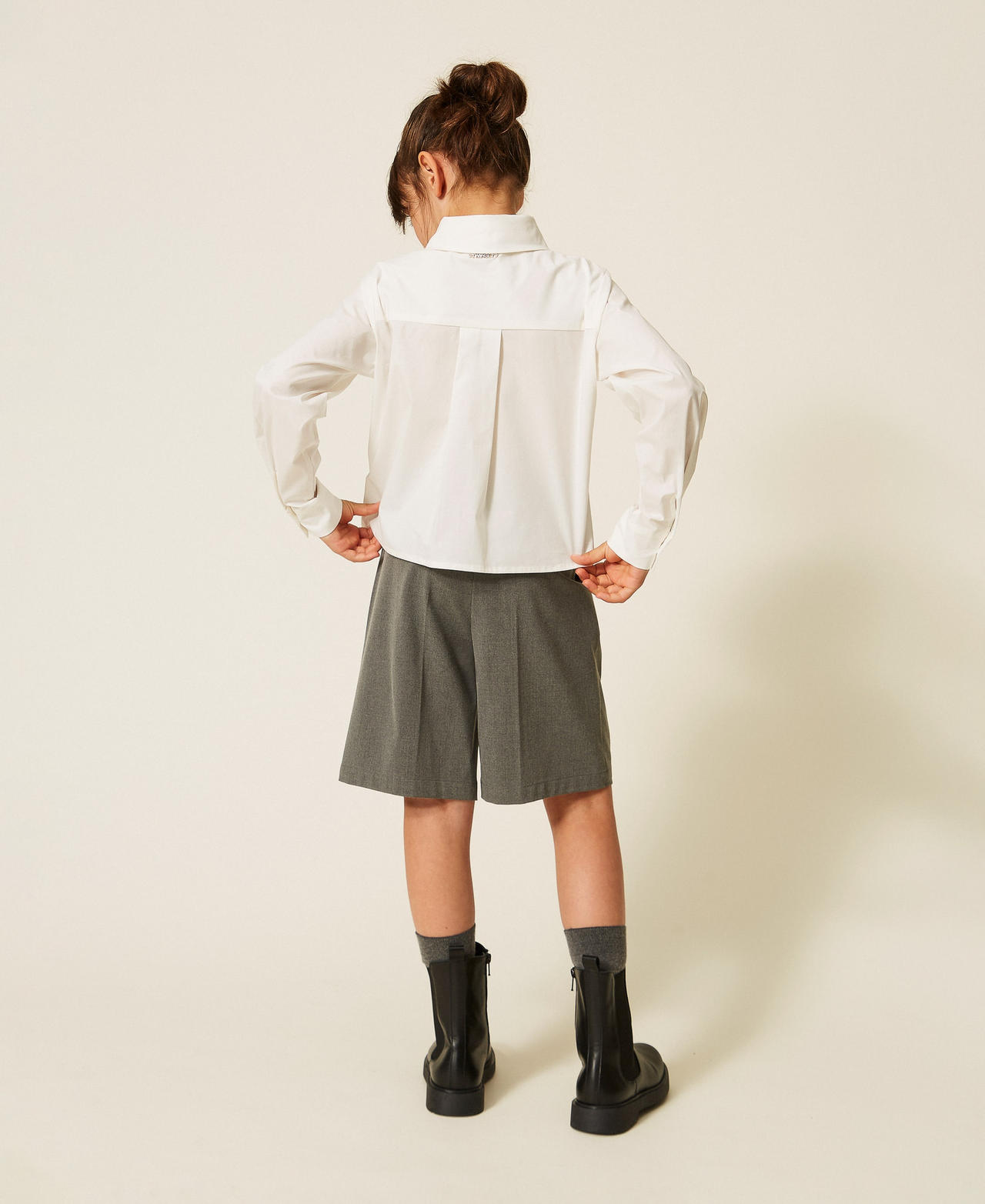 Poplin shirt with embroidered logo Off White Girl 262GJ2170_00526_03