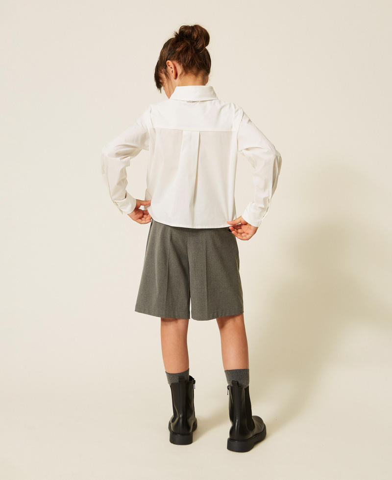 Poplin shirt with embroidered logo Off White Girl 262GJ2170_00526_03