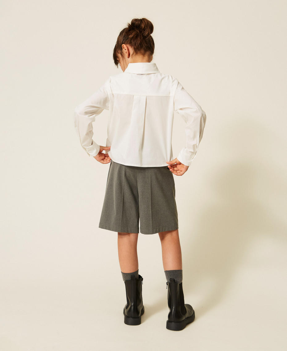 Poplin shirt with embroidered logo Off White Girl 262GJ2170_00526_03