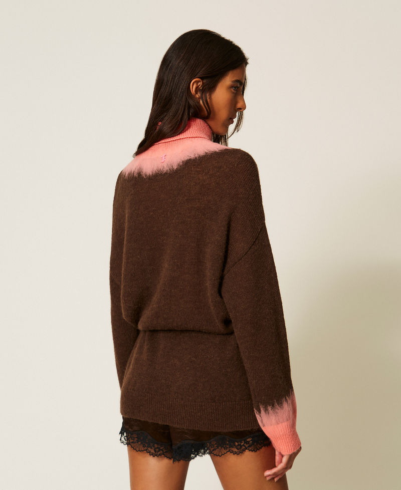 Myfo two-tone wool blend maxi jumper Black Chocolate Woman 262AQ3090_11054_04