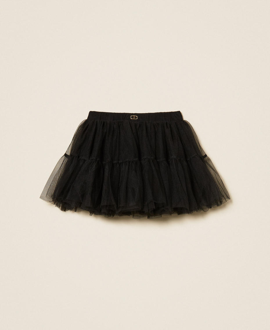 Girls' short tulle skirt Black Girl 252GB2210_00006_S0
