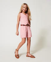 Leather sandals with Oval T Leather Brown Girl 251GCJ04A_00057_T0