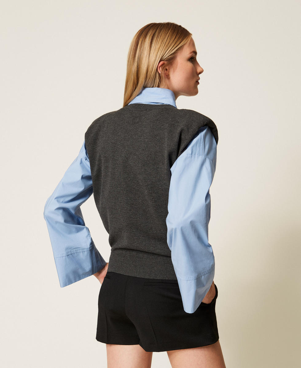 Top en maille avec mancherons