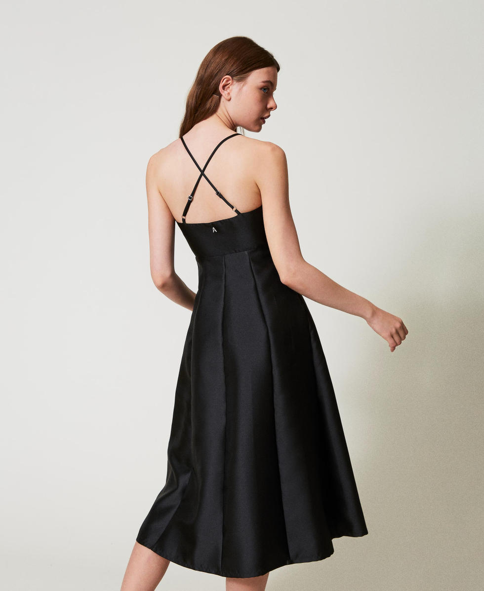 Midi technical twill dress Black Woman 251AP2264_00006_02