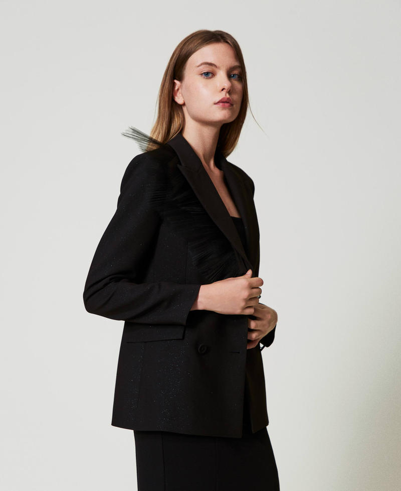 Blazer with tulle ruffle