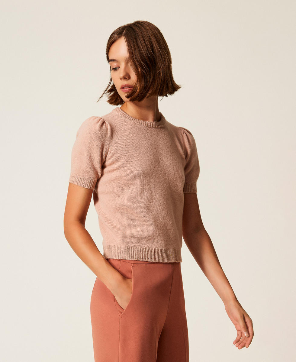 Cashmere blend jumper with lurex Light Dusty Pink/Gold Pink Lurex Woman 252TP3581_12801_02