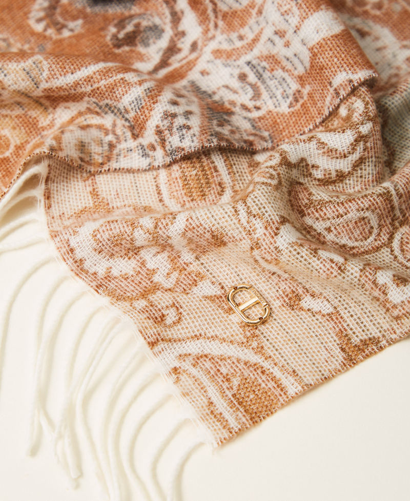 Jacquardstola mit Paisleydessin Jacquard Paisley Natural Beige Frau 252TA4400_12654_02