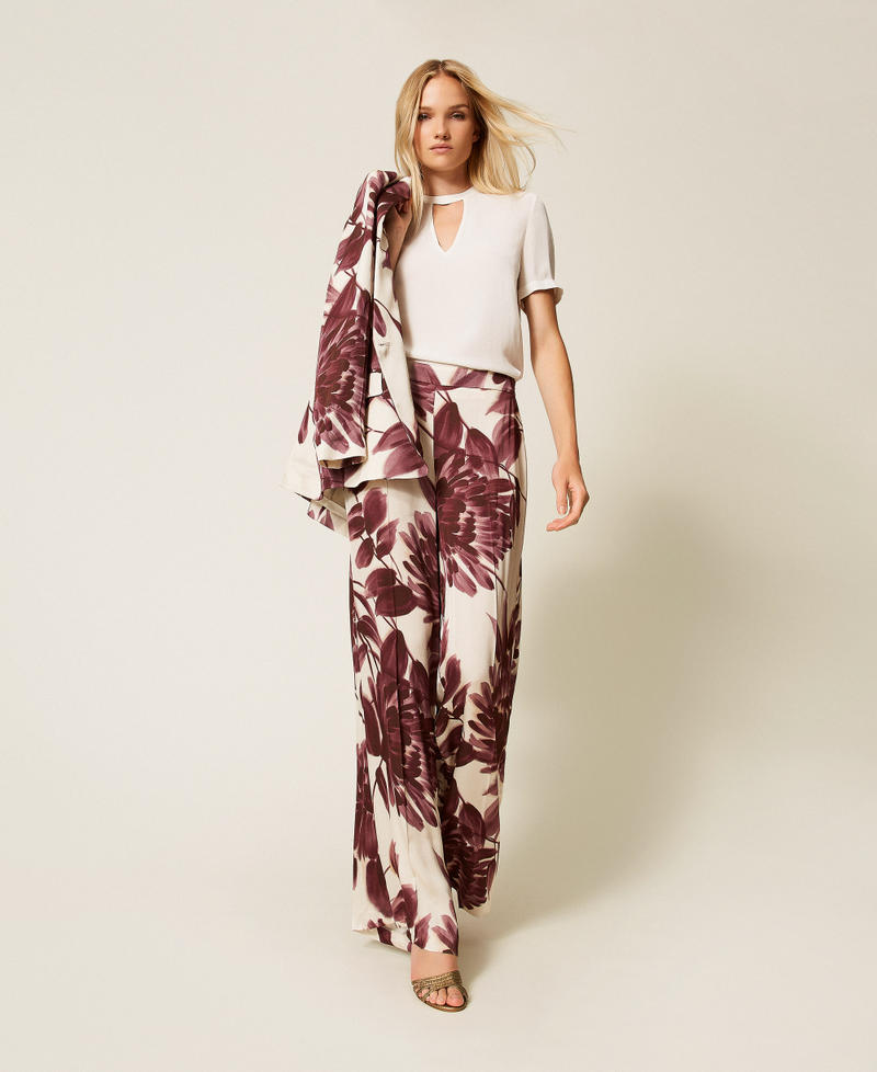 Blusa de crepé de China con troquelado Lirio Mujer 252TP2292_00381_T0