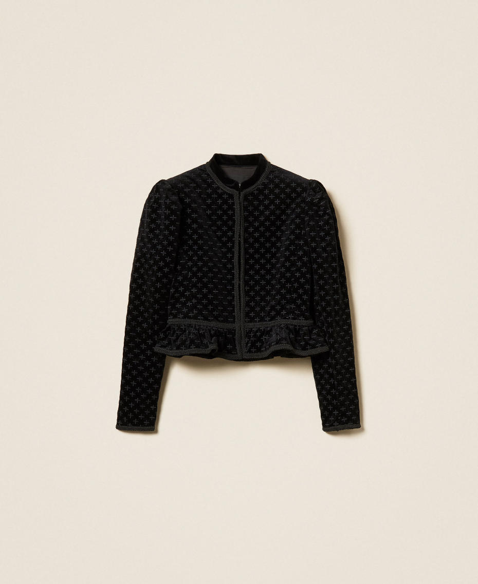 Velvet jacket with embroidery Black Woman 252TS2020_00006_S0