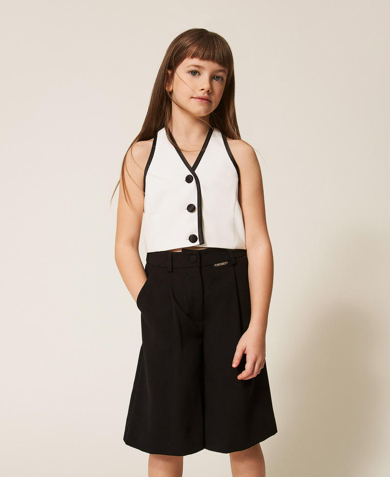 Weste aus Cr&ecirc;pe Mattwei&szlig; M&auml;dchen 261GJ2Q52_00526_01