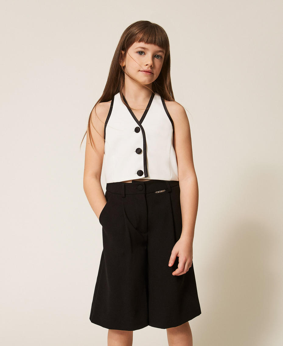 Weste aus Cr&ecirc;pe Mattwei&szlig; M&auml;dchen 261GJ2Q52_00526_01