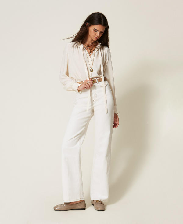 Silk blend jacquard shirt