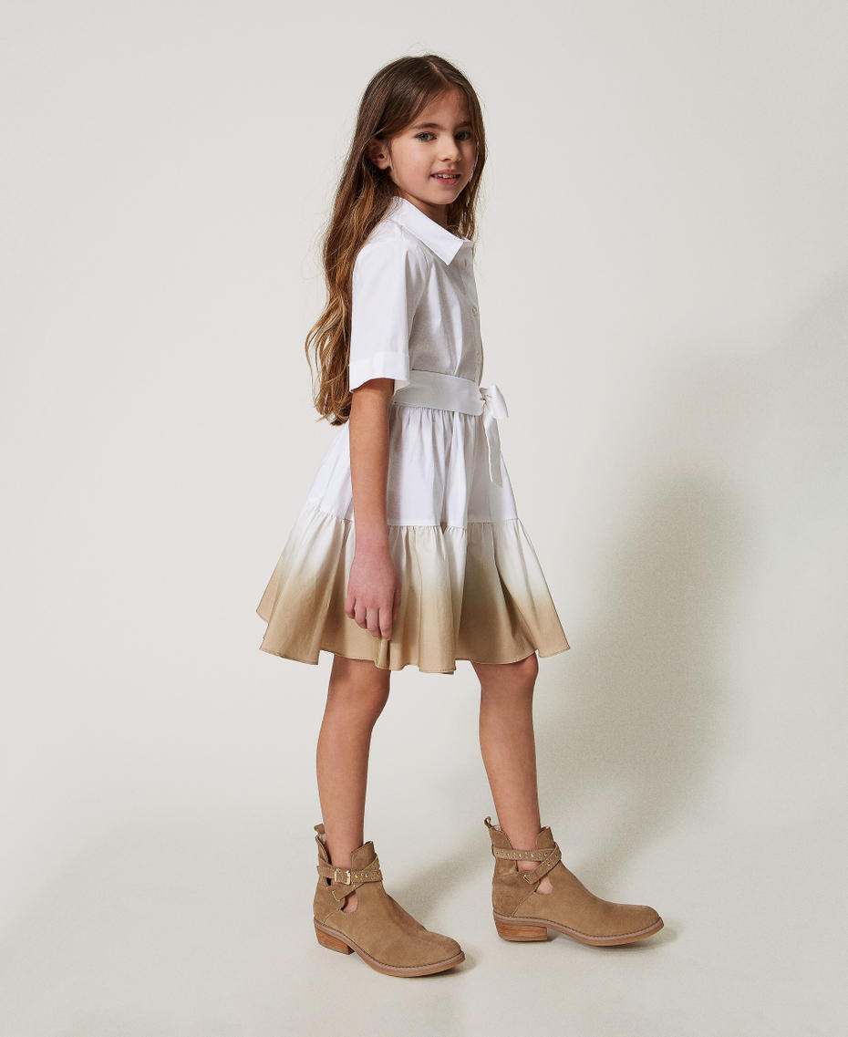 Short tie-dye shirt dress "Ice" White Girl 251GJ2430_00808_01