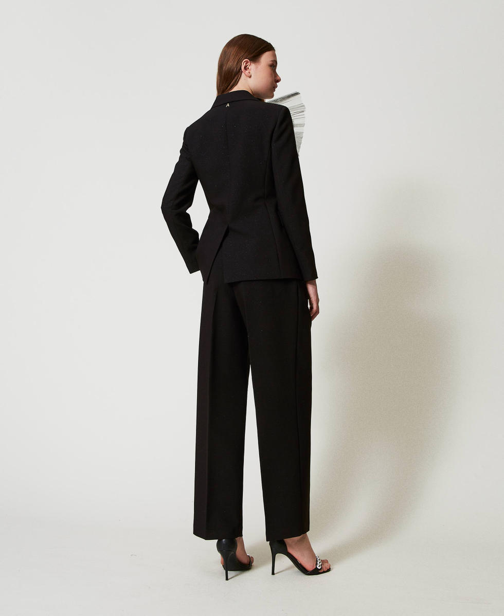 Pantalon palazzo avec plis Noir Femme 242AT2132_00006_03