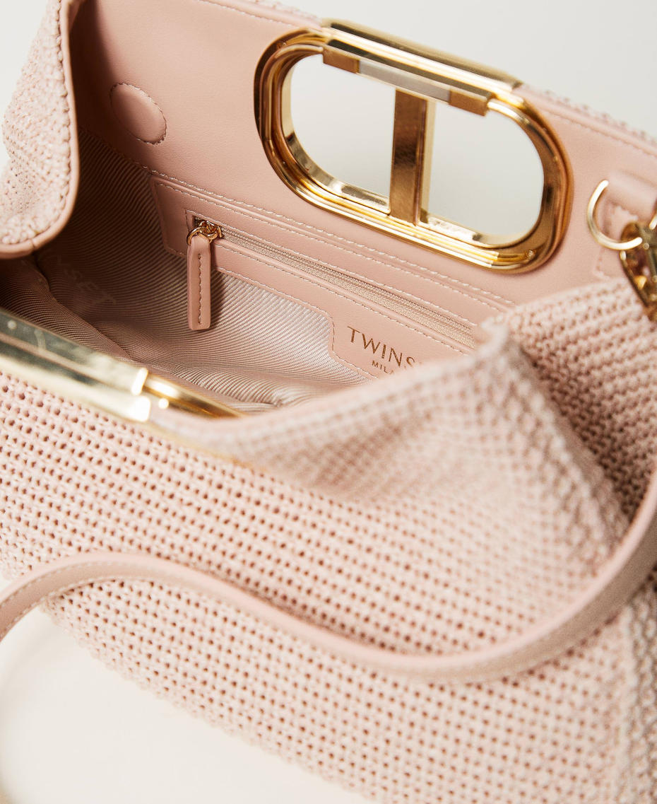 Borsa a tracolla 'Lila' effetto paglia intrecciata Rosa Parisienne Donna 251TB7241_00714_05
