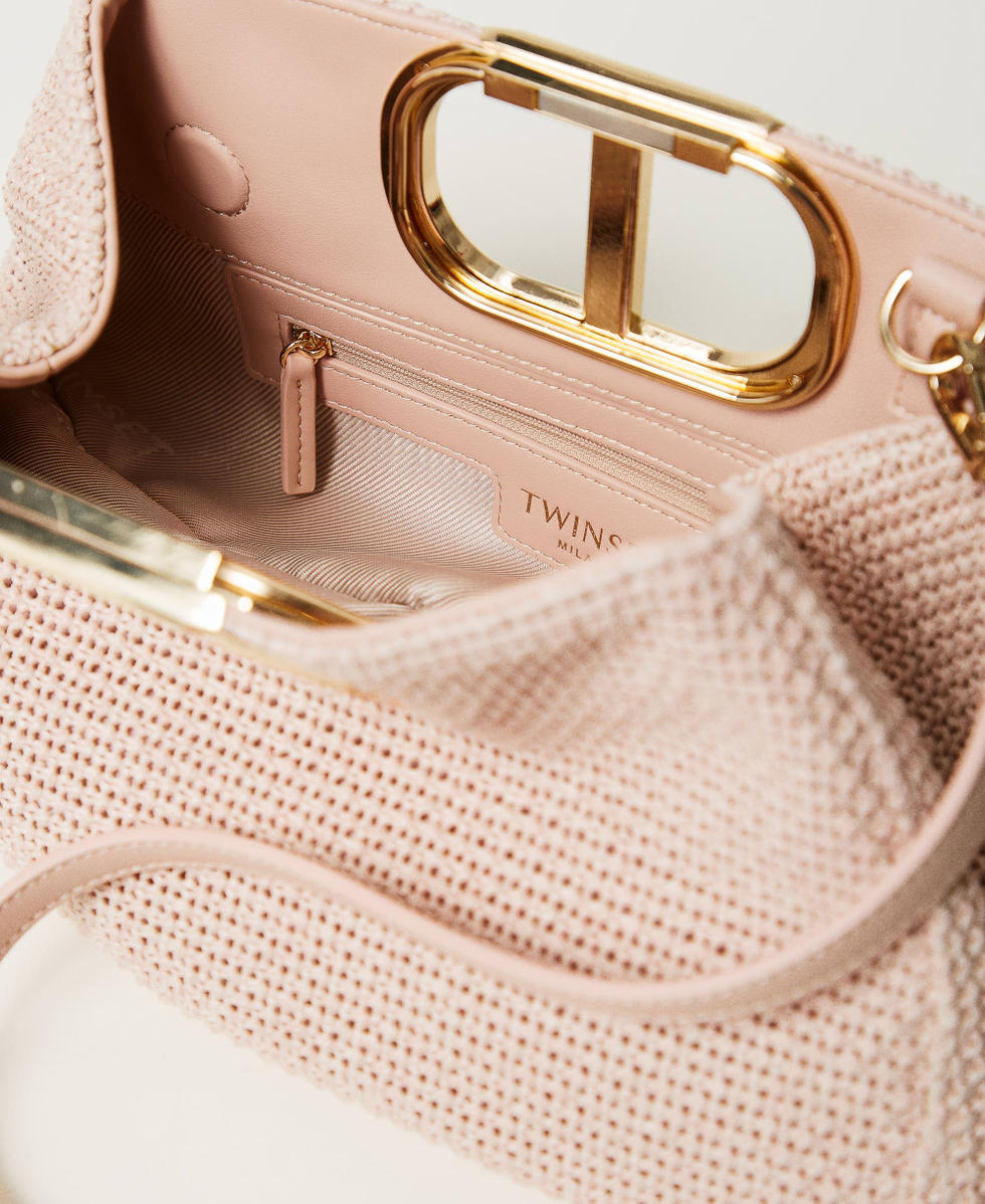 Borsa a tracolla 'Lila' effetto paglia intrecciata Rosa Parisienne Donna 251TB7241_00714_05