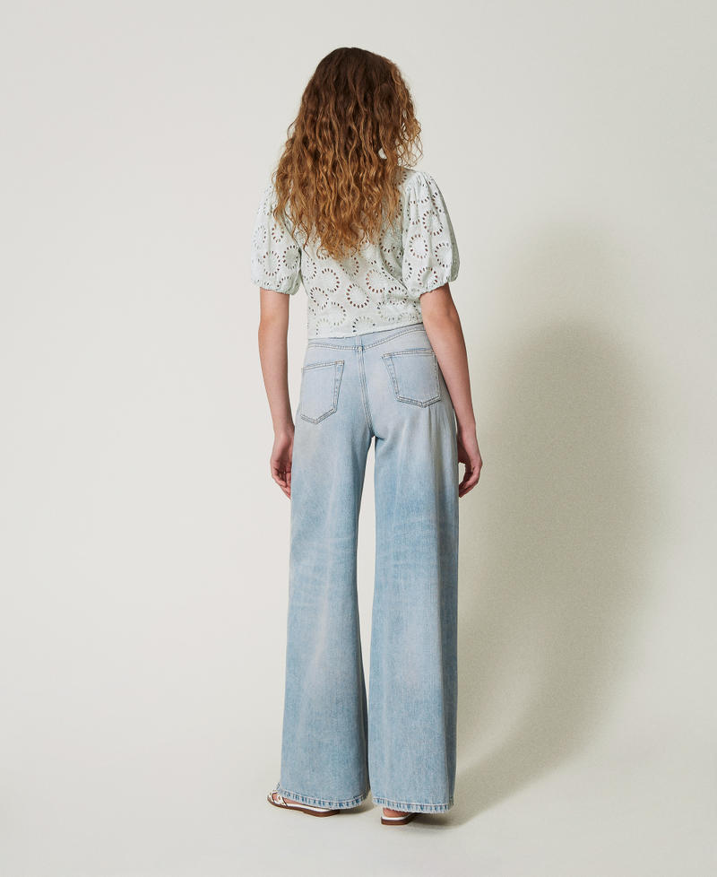 Wide-leg jeans with five pockets Light Denim Woman 251TT2260_03498_03