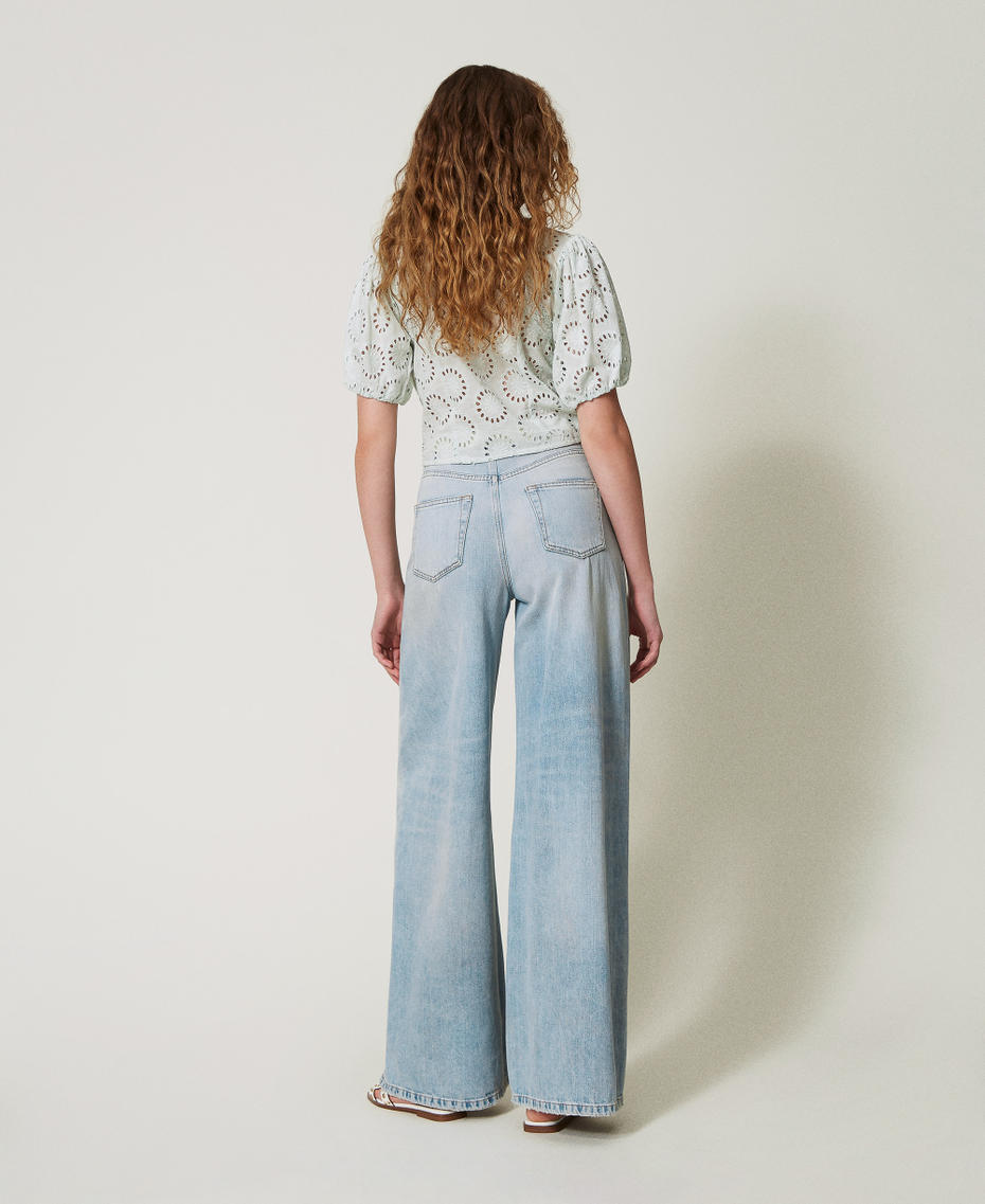 Wide-leg jeans with five pockets Light Denim Woman 251TT2260_03498_03