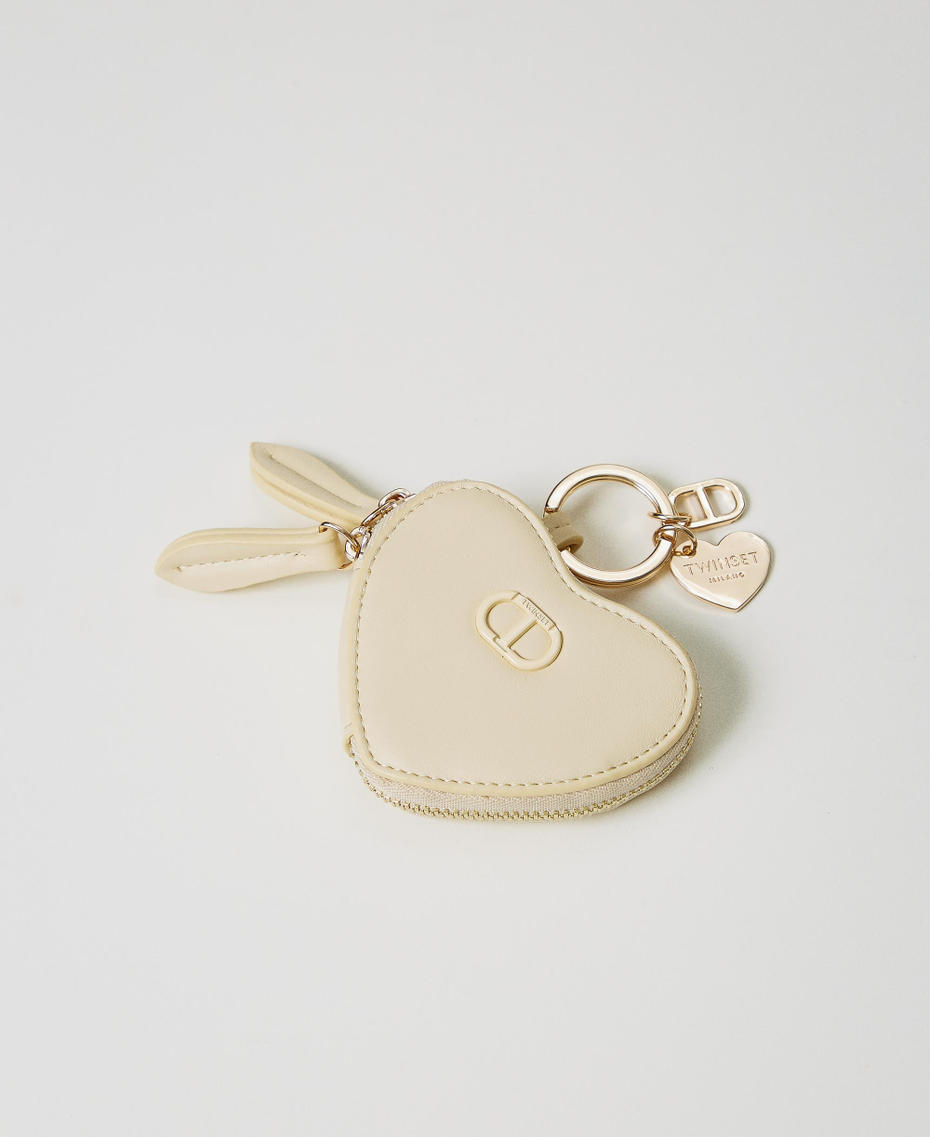 Heart-shaped coin purse with logo Vanilla Woman 251TH7018_12143_01