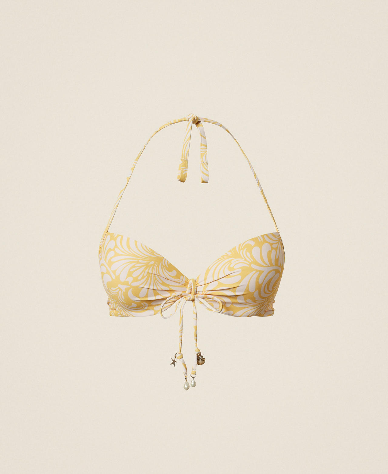 Haut de maillot de bain push-up avec imprimé botanique