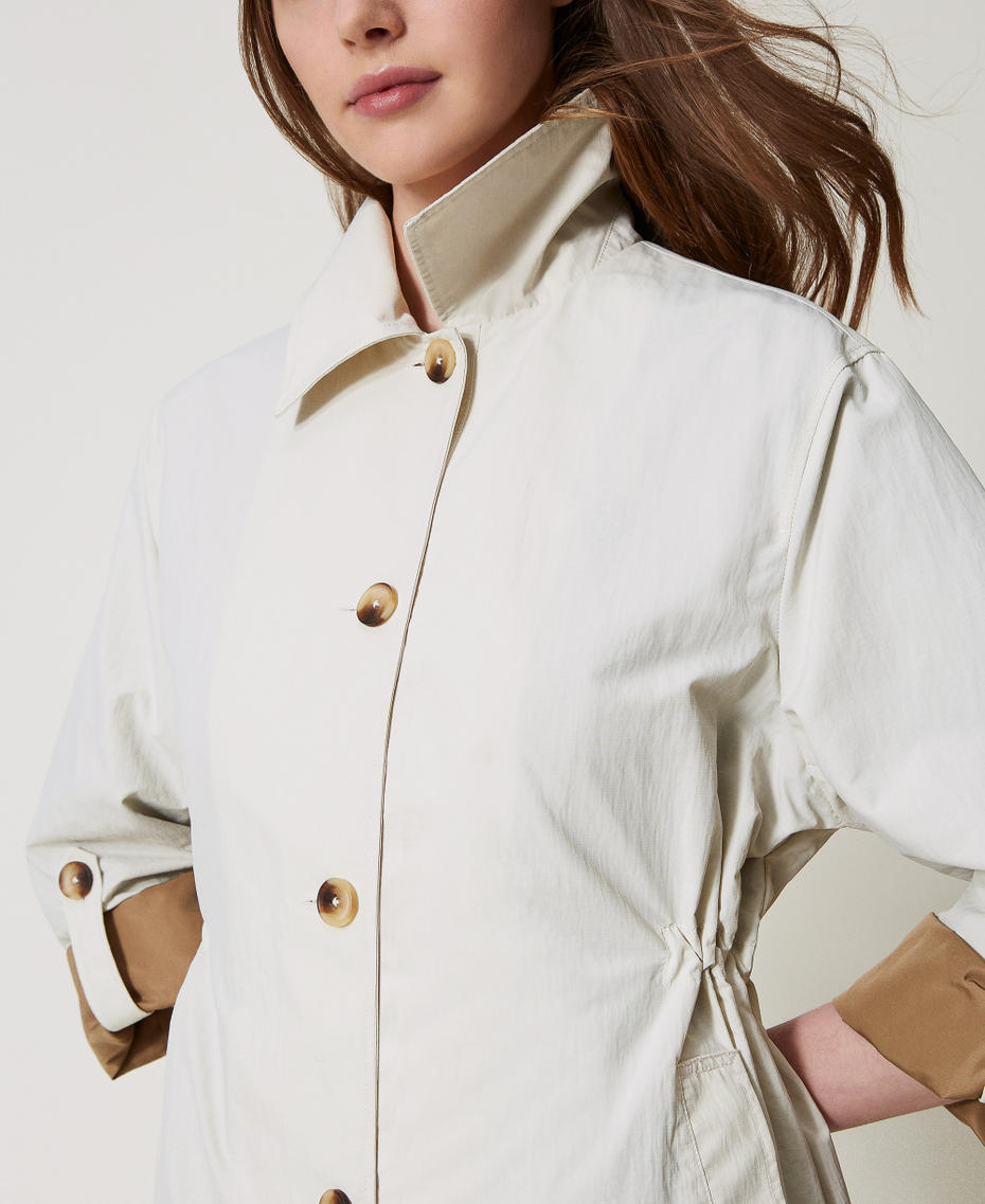 Long nylon parka Beige Woman 251LL2TAA_00003_04
