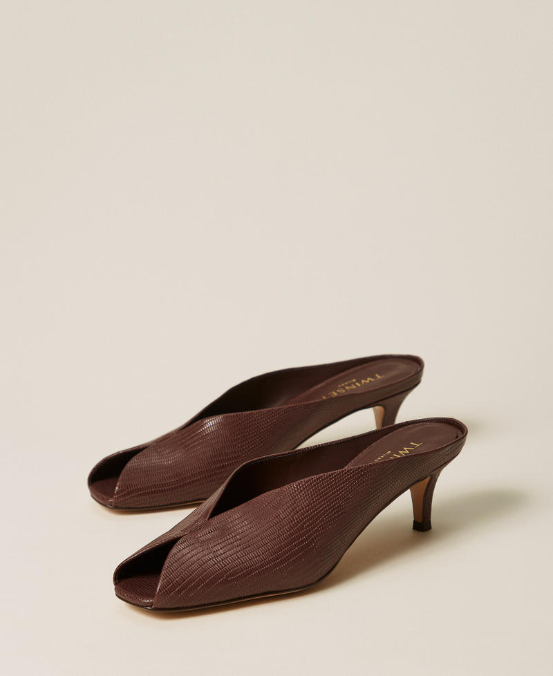 Mules de piel Estampado Tejus Coffee Liqueur Mujer 261TGT018_13531_02