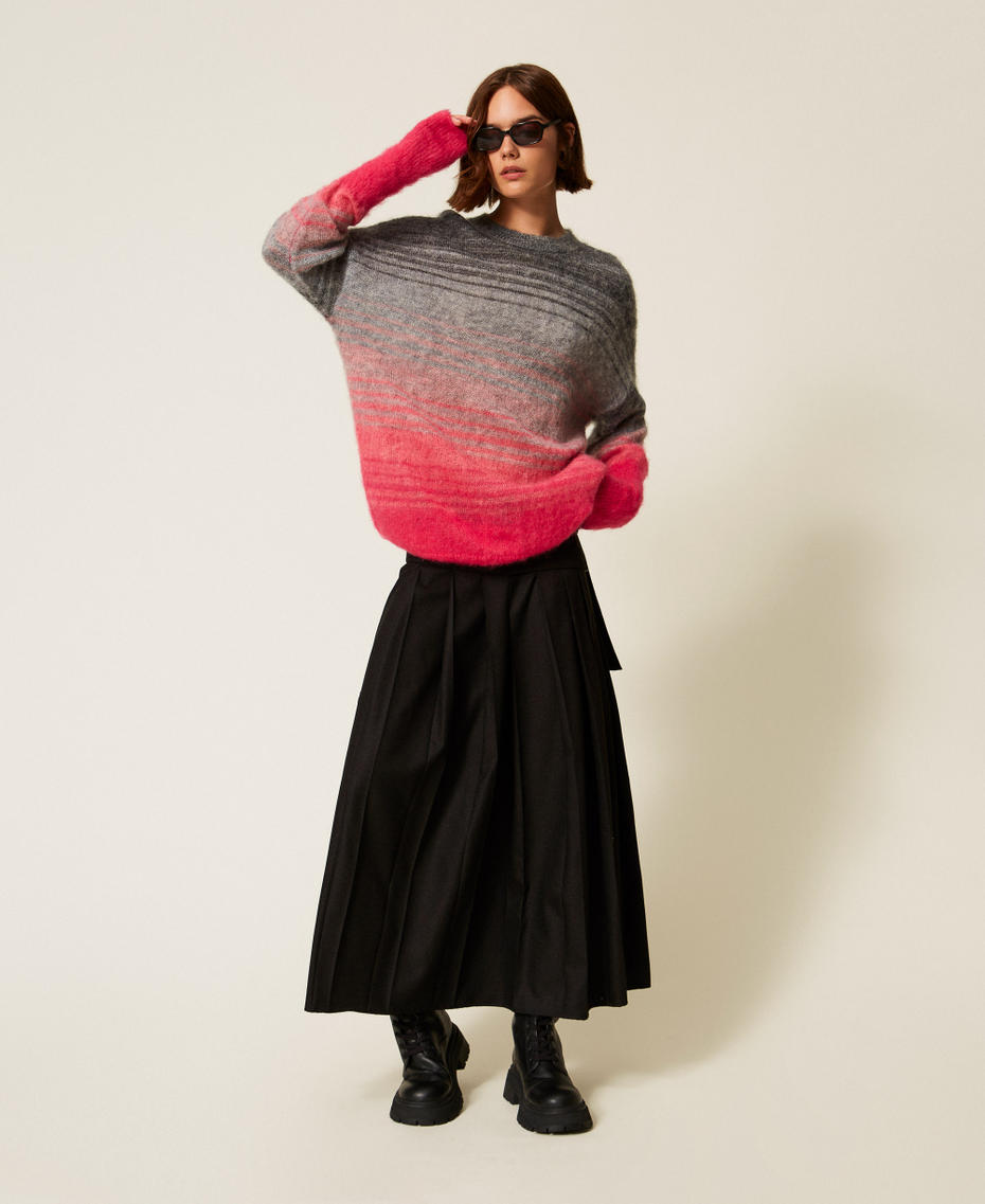 MYFO dégradé wool blend jumper Shaded Fluorescent Pink/Grey Melange Woman 252AQ3010_13018_T0