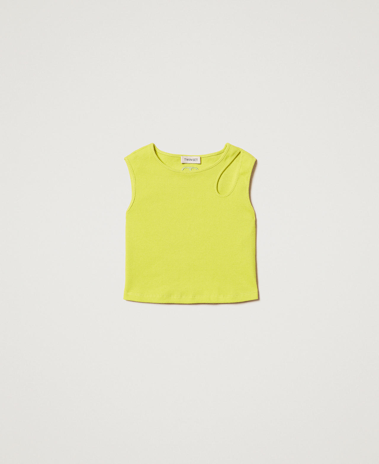 Geripptes Top mit Cut-out Yellow Plum Mädchen 251GJ2572_12124_0S