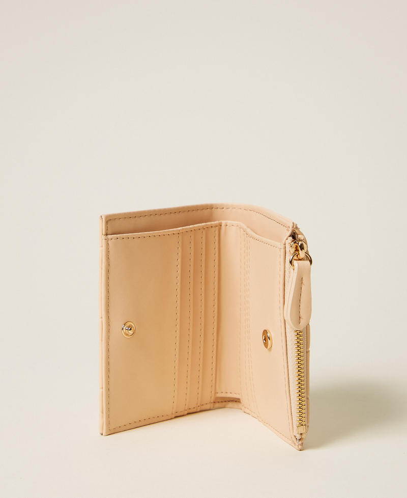 Geldb&ouml;rse mit Steppmuster in Lederoptik &bdquo;Peach Pink&ldquo;-Rosa Frau 261TB7286_11750_03