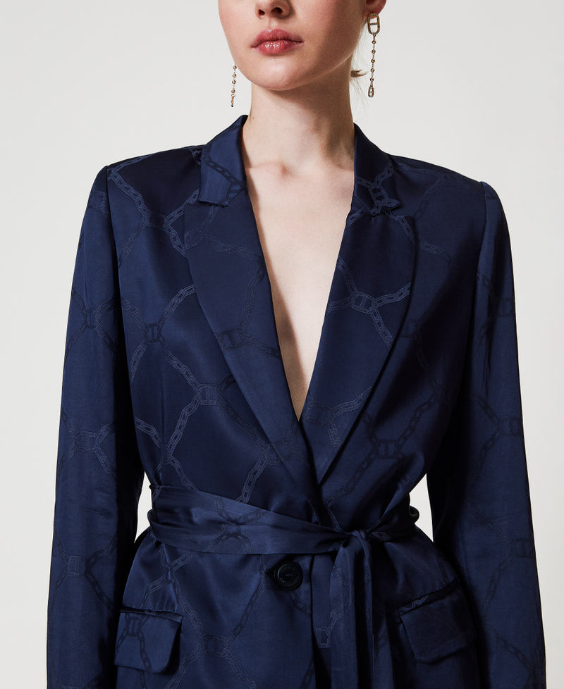 Giacca blazer con Oval T jacquard