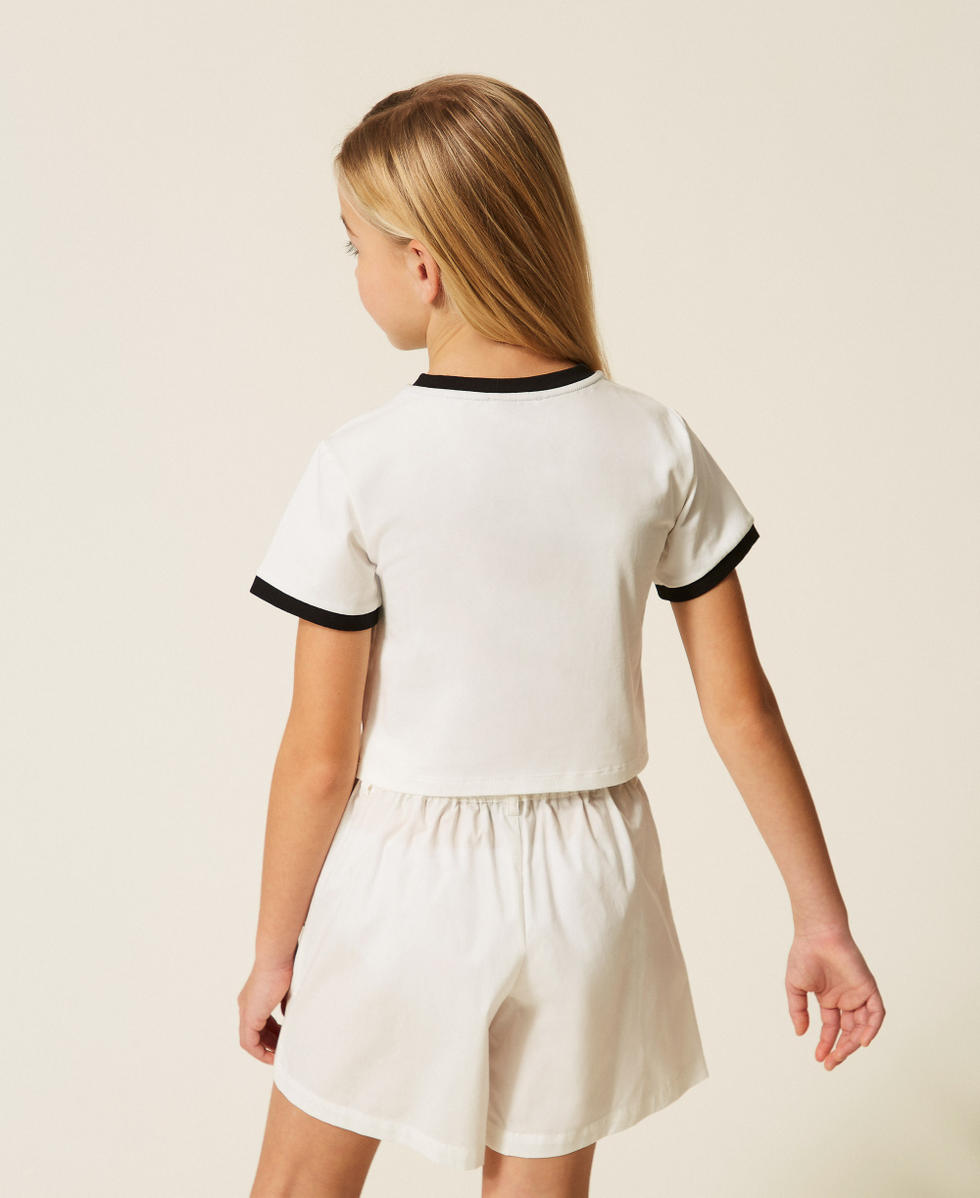 Short en popeline avec cabochons Off White Fille 261GJ2021_00526_03