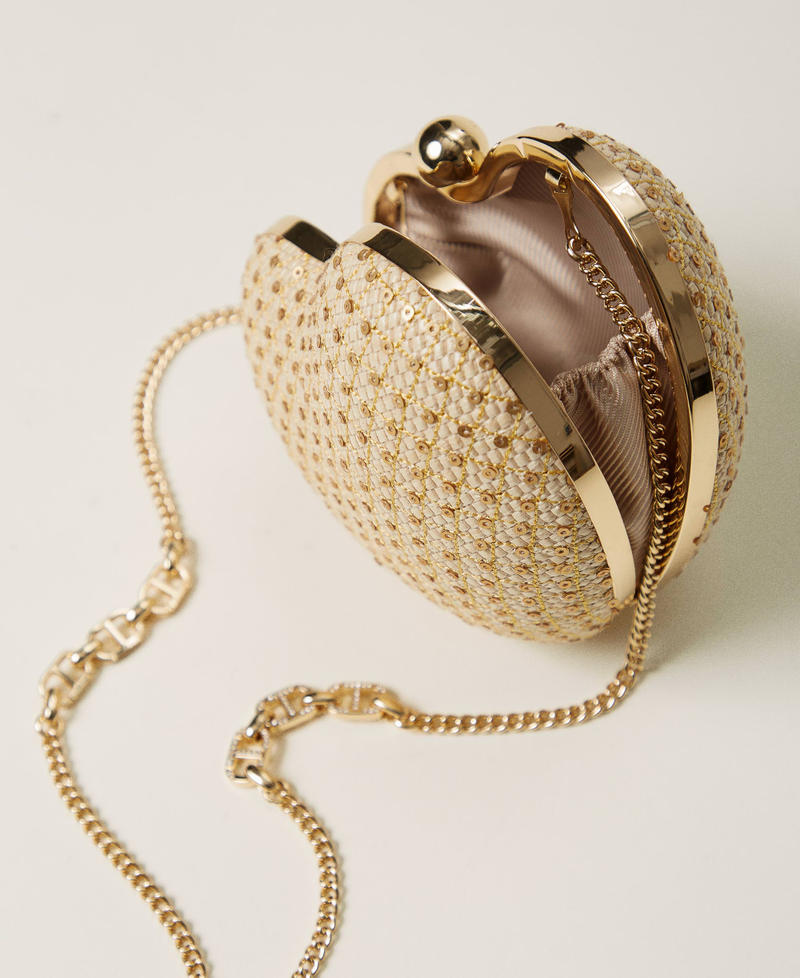 Borsa clutch 'Coup de Coeur' con paillettes Paglia Donna 251TB7200_00193_04