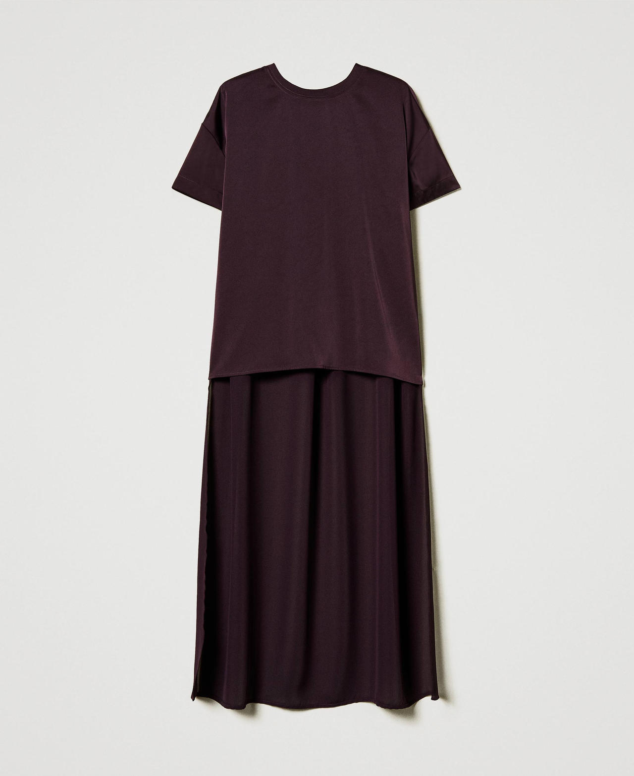 Scee by twin set Blusa asimmetrica in raso e georgette